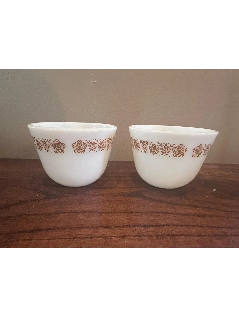 Vintage 1970's PYREX Corning Butterfly Gold Coffee Mug Cups White Glass